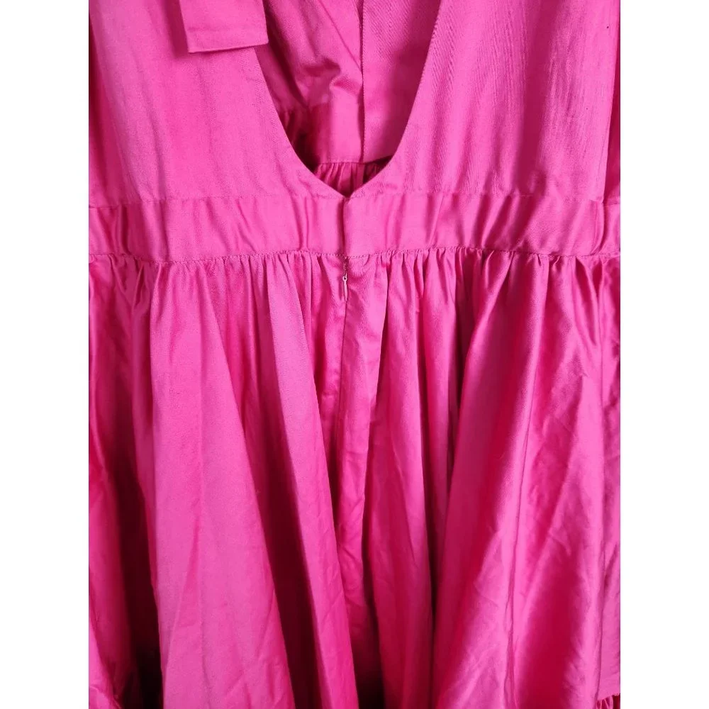 Making The Cut Women's 2X Magenta Ruffle Hi/Lo Midi Dress NWT - Picture 10 of 12